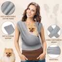 Dog Sling Carriers, Cat Wrap Carrier Chest, Front Facing Dog Sling, Hands Free, Size Adjustable, Soft Cotton, Swaddle Bag for Outdoor(Light Grey)
