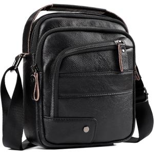 Small Messenger Bag for Men, Vintage Crossbody Bag Sling Shoulder Purse Genuine Leather Satchel Pouch Man Handbag