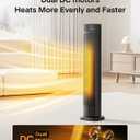 PELONIS 30 Ceramic Tower Space Heater with Adjustable Thermostat for Large Room, 75 Oscillation, Remote Control & 12H Timer, Tip-Over Switch & Overheating Protection, 1500W, PHF15RSAPH30, Black