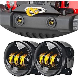 Samman 4 Inch LED Fog Lights 30W Yellow Amber Front Bumper Replacements Fog Lamps Compatible with Jeep Wrangler 2007-2018 Jeep Wrangler JK Unlimited JK …, Yellow