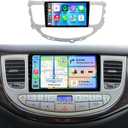 Car Radio for Hyundai Genesis Sedan 2009 2010 2011 2012 2013 2014 CarPlay Android Auto [2+32G] Bluetooth Touch Screen Stereo with GPS WiFi FM Bluetooth Backup Camer
