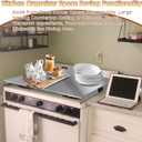 Stainless Steel Gas Stove Top Cover, Noodle Board Cooktop Cover, Kitchen Organizer for Gas and Electric Stove Range Expanding Kitchen Space, Large Size 36"x 23.6"x3", Sliver