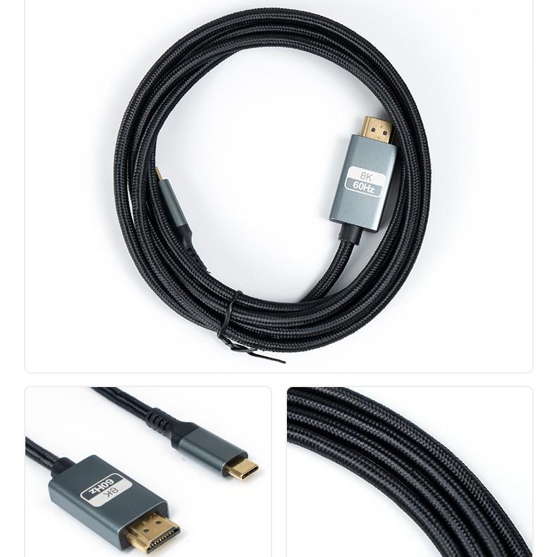 USB C to HDMI Cables 25FT Long, 8K Ultra High Speed HDMI 2.1 Cable [in-Wall CL3 Rated, 48Gbps] 8K@60 4K@120Hz/144Hz, HDMI Cord eARC HDCP 2.2&2.3, Compatible for Xb/X/S/HDTV/RTX 3080 3090 and More