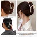 Big Butterfly Hair Accessories - 4.7" Acetate & Metal Clips for Women's Long, Thick Hair - 3 Pcs