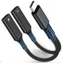 USB C Splitter, Dual USB C Headphone and Charger Adapter, 1 in 2 Out Type C Audio Jack Dongle with PD 60W Fast Charging Cable for iPhone 17 16 15 Pro Max, iPad, Samsung Galaxy S25 S24 Ultra More USBC