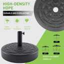 T&Jero Round Heavy Duty Plastic Patio Umbrella Base Stand Weight for Outdoor, 63 lb with Water and Sand Filled, Black