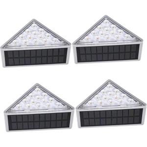 DOITOOL 4pcs Solar Outdoor Deck Lights Led Solar Step Light for Fences Steps and Pathways Design Energy-Saving Simple Installation Hours Illumination