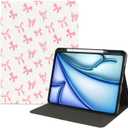 JOYLAND for iPad Pro 12.9 inch 2022/2021,Cute Bow Case Anti-Scratch Shockproof Premium Folio Stand Case with Pencil Holder,for iPad Air 13 Inch 2024