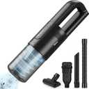 Handheld Vacuum Cordless, 5-in-1 Car Vacuum Portable Cordless 30 Mins Rapid Rechargeable Hand Vacuum Brushless Motor 19000Pa Strong Suction, Dust Busters for Car Home with 4 Nozzles, Black