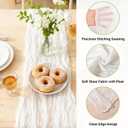 Suream Cheese Cloth Table Runner 120 Inch, White Long Table Runner for Wedding Party Baby Shower Birthday Home Decorations(6 Packs)