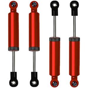 4Pcs RC Car Shocks Shock Absorber Internal Spring Shocks Damper Upgrade Parts Compatible with Axial SCX10 Traxxas TRX4 Redcat Tamiya 1/10 RC Crawler (Hole Distance:90mm, Red)
