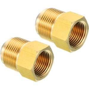 PATIKIL 5/8 SAE (7/8"-14UNF) Female Flare x 3/4 SAE (1 1/16"-14UNF) Male Flare Connectors, 2Pcs 45 Degree Brass Adapter Pipe Fitting for Air Gas Line Refrigeration HVAC