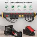 8 Outlet Heavy Duty Power Strip with Individual Switches,3300J Surge Protector Power Strip with 6FT Cord Management, Wide-Spaced, ETL Listed (15A/1875W)