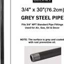 GeilSpace 3/4" 30" Heavy Duty Pre-Cut Grey Metal Pipe, Industrial Steel Fits Standard 3/4 Inch Threaded Pipes and Fittings - Vintage DIY Industrial Shelving (3/4" 30", Grey)