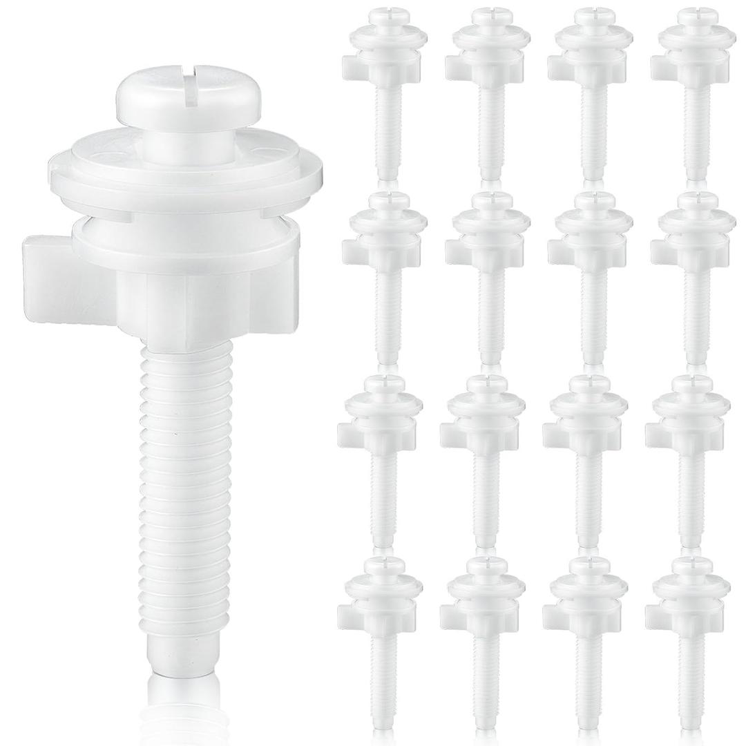 Jetec 2 Pack Toilet Seat Screws Kit, Plastic Bolts Nuts & Washers | Durable plastic bolts, nuts and washers replace worn toilet seat hardware, fit most seats, resist rust, and install easily