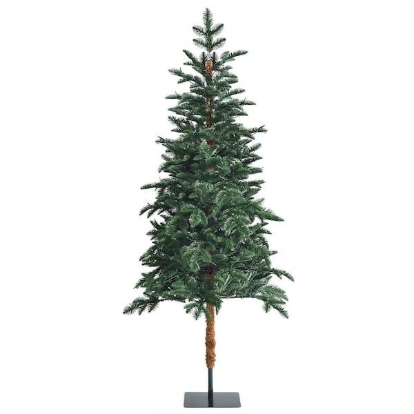 6 ft. Pre-Lit Artificial Christmas Tree, Slim Pencil PE Tree Holiday Decoration