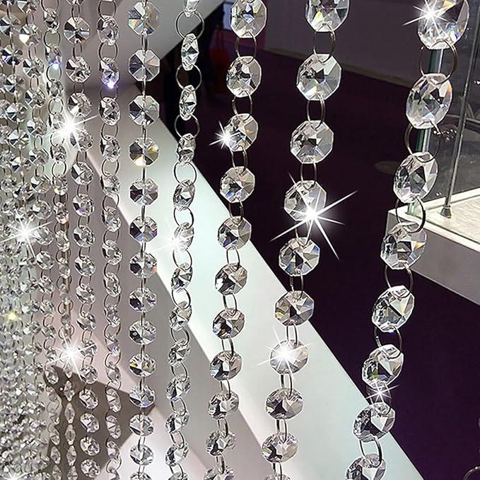 10 M Acrylic Crystal Beads Garland 14 Mm Chandelier Gemstone Beads Chain Hanging Crystals Beads Strings For Wedding Party Manzanita Centrepiece Christmas Tree