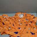 Halloween Pajamas Set Women 2PC Silk Satin Pumpkin Shorts Sets Short Sleeve Button Down Shirts + Bottoms Loungewear, Large