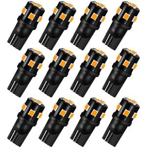 AUXLIGHT 194 168 2825 T10 LED Interior Light Bulbs Amber Yellow, Super Bright Replacement for Dome Map Door Trunk Courtesy License Plate Sidemarker Parking RV Camper Lights (Pack of 12)