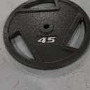 Signature Fitness Cast Iron Plate Weight Plate for Strength Training and Weightlifting, Olympic or Standard, Multiple Sizes (Olympic (2-Inch Center))