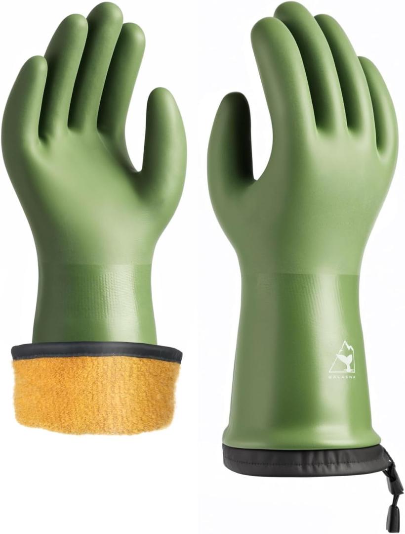 toolant Waterproof Winter Gloves, Balaena Freezer Gloves for Light Duty & Outdoor Adventure, Hiking, Camping, Washing (Small, Green)