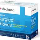 Dealmed Sterile Latex Surgical Gloves, Size 7.0 & Powder-Free, Offers Superior Protection & Comfort for Sensitive Hands 1 Box of 50 Pairs