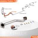 409 Stainless Steel Front Exhaust Pipe (Front Pipe) - Direct Fit Replacement for 2006-2011 Honda Civic 1.8L - OEM Part #18210-SNE-A01 - Includes Gasket and Bolt Kit (VK-HC02)