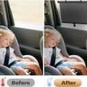 Car Window Shade for Side Windows, 2 Pack Sun Shade Retractable for Car Blocks Heat and UV Rays Glare Protection Roller Sunshade Visor for Baby, Kids, Pets, Passengers