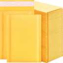 Kraft Bubble Mailers 4x7inch 100Pack Yellow Self-Seal Padded Envelopes Bubble Opaque Padded Mailers Shipping Bags for Small Businesses to Package and Mail Jewelry, Electronic Products