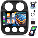 EKAT Car Radio for Jeep Compass Patriot 2010 2011 2012 2013 2014 2015 2016, [2G+64G] 10.1 inch Android Touch Screen Patriot Stereo, CarPlay/Android Auto/DSP Audio/1080P/SWC/Bluetooth/WiFi