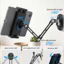 iPad Wall Mount Holder, Heavy Duty Aluminum Tablet Wall Mount, Full Motion Tilt & Swivel Base, Adjustable Foldable for Kitchen, Gym, Fits iPad Pro Air Mini, Galaxy Tab, 4.7-13" Phones & Tablets, Black