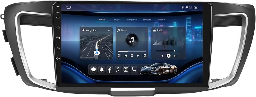 [8Core 4G+64G] Car Radio for Honda Accord 9th EX-L 2013 2014 2015: 10.1" 1280 * 800 Touchscreen Stereo with Wireless CarPlay Android Auto 5G WiFi GPS Bluetooth FM AM RDS SWC Backup Camera