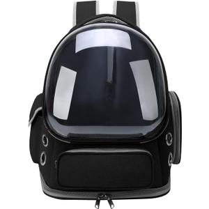 Cat Backpack Carrier for Cats and Small Dogs, Breathable Cat Bubble Backpack, Airline Approved Pet Travel Carrier for Hiking Camping Outdoor(Black) (16.5"L x 13.5"W x 10.5"H)