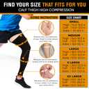 Doc Miller Thigh High Calf Sleeves Compression Hose 20-30 mmHg Opaque Stockings (Black, Medium)