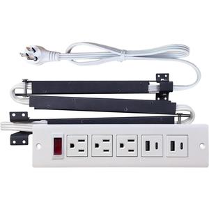 Drawer Outlet with USB C PD20W Fast Charger Station, Recessed Outlet, Power Cable and Cord Management Arm for Cabinets (White)