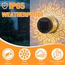 Solar Mandala Lights Outdoor Wall, Decorative Solar Mandala Lights, Outdoor Waterproof Metal Fence Lights for Garden Post Patio Backyard Decor (4 Pack)