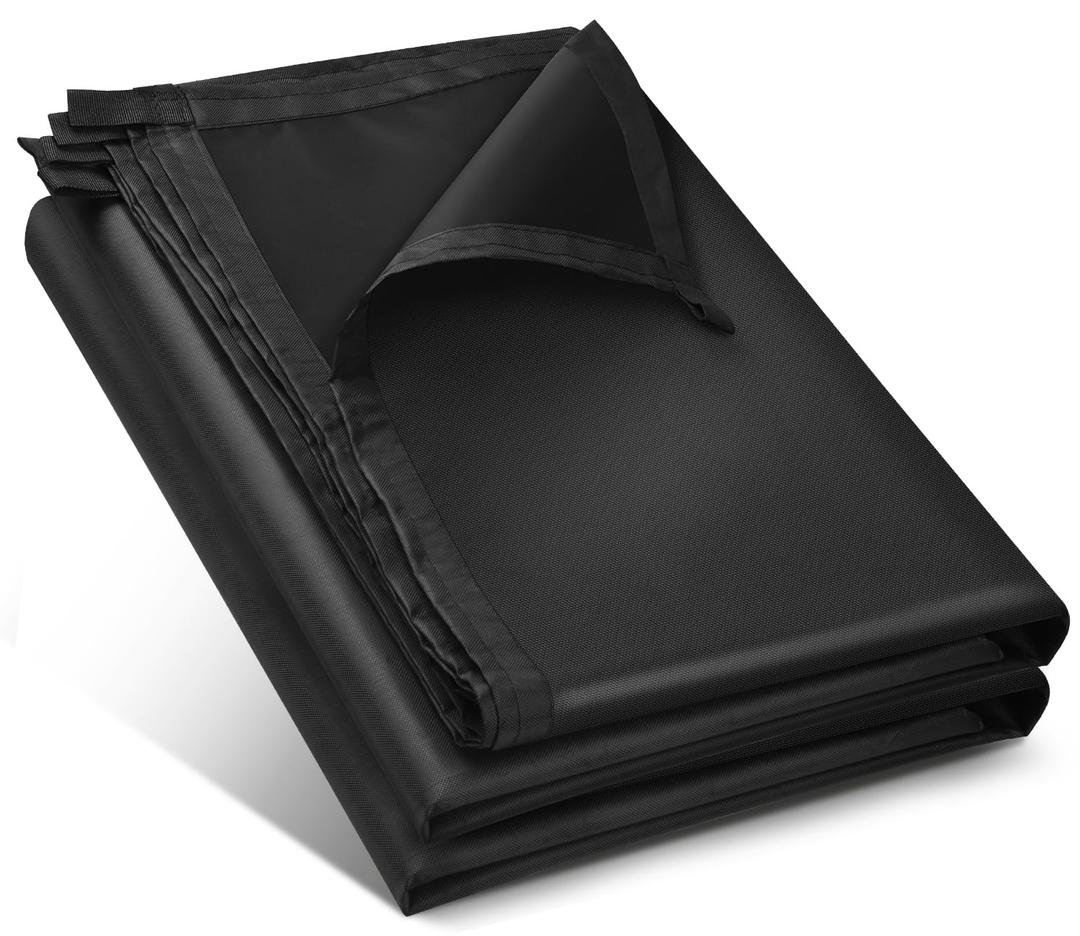 Black Waterproof Tarp Cover for Outdoor: Multi-Purpose Oxford Tarpaulin with Reinforced Webbing Loops for Camping Boat Pool Roof Tent - Durable and Tear Resistant (5ftx5ft) used