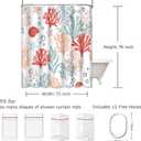 Shower Curtain, for Bathroom Decor 72" x 72", Tropical Nautical | Corals Reef, Waterproof Polyester Fabric Shower Curtains Set with Hooks