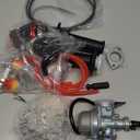 YOXUFA PZ22 Carburetor 22 mm Carb Throttle Cable Grip for 110cc 125cc ATV Pit Dirt Bike Coolster Mountopz SSR TaoTao DB14 DB24 Apollo Xpro Hawk 4 Stroke Chinese Quad Parts (Red)