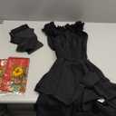 Womens Pirate Costume Dress Pirate Costumes Outfit for Women with Headscarf Corset Accessories 4PCS (Small, Black)