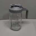 Breast Milk Pitcher, Mason Jar 32 oz, Heavy Duty Wide Mouth Jar with Flip Cap Lid and Pour Spout - Airtight Seal for Freshness and Convenience - Great for Cold Beverages, and Home Entertaining (Gray)