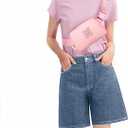 Birthday Gifts for 4 5 6 7 8 9 10 11 12 13 Year Old Girls,Gifts for Teens Kids Daughter Sister Her,Two Way Zipper Crossbody Bag Fanny Pack Belt Bag Cute Trendy Stuff - Peach,M