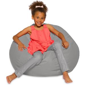 Posh Beanbags Big Comfy Bean Bag Chair: Posh Large Beanbag Chairs with Removable Cover for Kids, Teens and Adults - Polyester Cloth Puff Sack Lounger Furniture for All Ages - 27 Inch - Solid Gray Posh Beanbags Big Comfy Bean Bag Chair: Posh Large Beanbag Chairs with Removable Cover for Kids, Teens and Adults - Polyester Cloth Puff Sack Lounger Furniture for All Ages - 27 Inch - Solid Gray