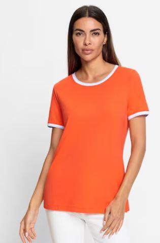 Womens T Shirt Short Sleeve Crew Neck Basic Color Block Tee Tops, Size M