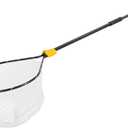 Frabill Conservation Telescoping Handle Net | Teardrop Hoop Size: 21" X 24" | Telescoping Handle: 35-60"| Net Depth: 13",Black/Yellow