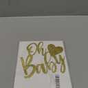 Glitter Oh Baby Cake Topper - Welcome Baby birthday Cake Decoration, Gender Reveal Baby Shower Party Supplies Gold, He-0036