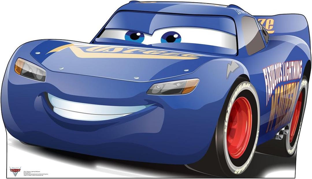 Cardboard People Fabulous Lightning McQueen Cardboard Cutout - Cars 3
Made in USA, 33 x 58 inches, Disney Pixar, 2017 film, Single-sided print, Easel back included