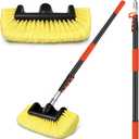 12FT Car Wash Brush with Extension Pole - Telescoping Long Handle Cleaning Tool with Non-Scratch Soft Bristles - Heavy Duty Aluminum Pole for RV, Truck, Boat, Solar Panels & High Windows
