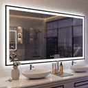 ISKM Framed LED Mirror for Bathroom 72"x40", Dimmable LED Bathroom Mirror with Lights, Anti-Fog, Front and Backlit Lighted Mirror 3-Colors, Shatterproof, Memory Function