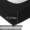 Box Spring Cover Twin/Twin XL Size - Jersey Knit & Stretchy Wrap Around 4 Sides Bed Skirt for Hotel & Home, Black